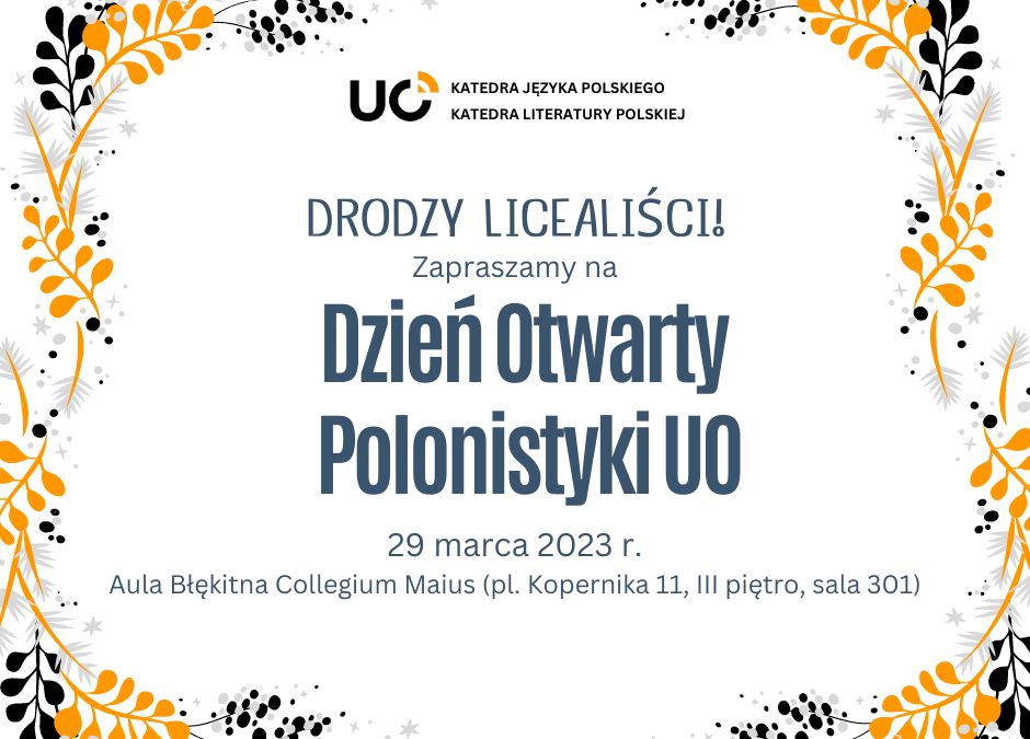 Dzień Otwarty Polonistyki UO 2023